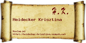 Heidecker Krisztina névjegykártya